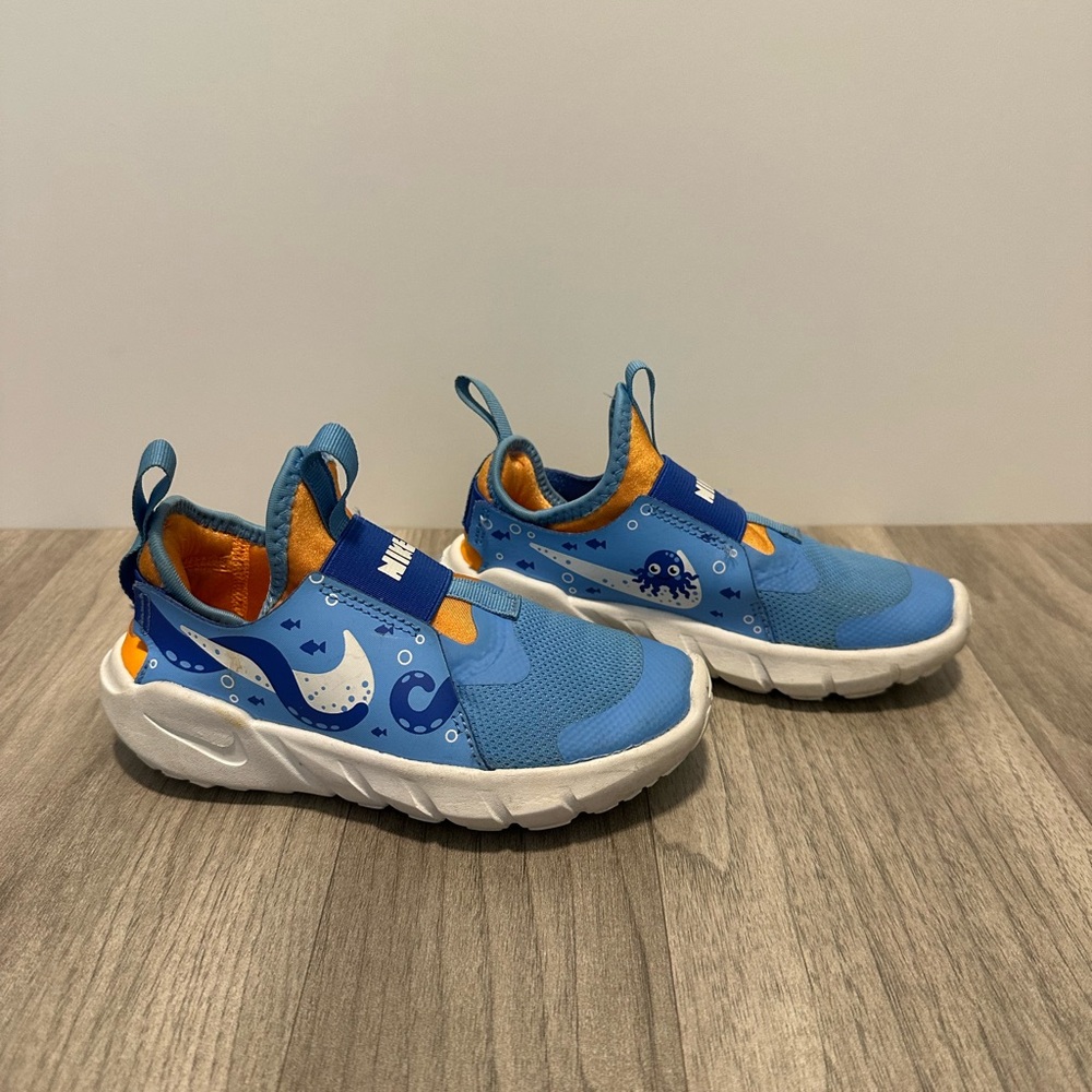 Nike Blue and Orange Slip-On Sneakers